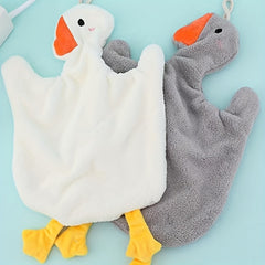Microfiber Goose Pattern Hanging Towel Quick Drying Soft Absorbent with Loop