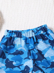 Boys Cartoon Shark Trunks for Beach Vacation