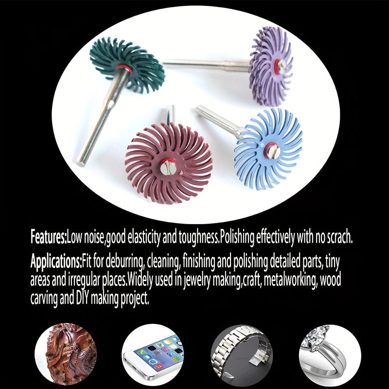 1 Inch Bristle Disc Kit 32pcs, Rotary Tools Detail Abrasive Wheel