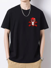 Skull Pattern Print Men's Graphic Crew Neck Active T-shirt