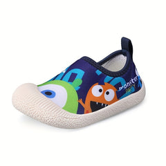 Boys Cartoon Slip On Sneakers - Lightweight Non Slip Shoes