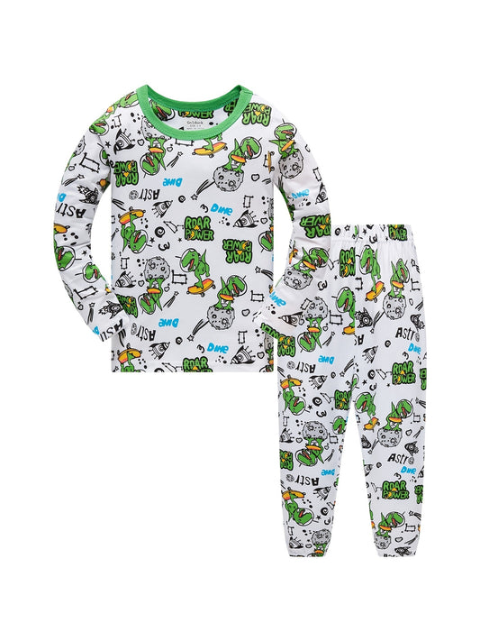 Boys Dino Pajama Set Long Sleeve Top & Pants