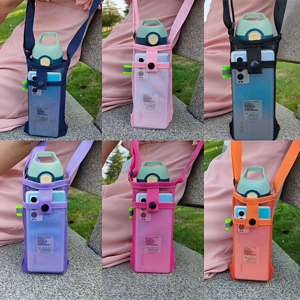 Portable Water Bottle Cover with Phone Holder and Strap for Outdoor Activities