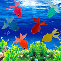 12pcs Kids' Summer Fun Floating Goldfish Toy Soft Rubber