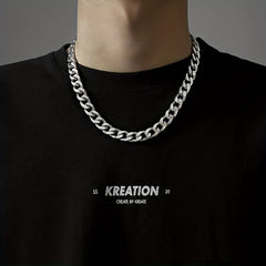 Stainless Steel Chain Necklace Hip Hop Cuban Neck Chain