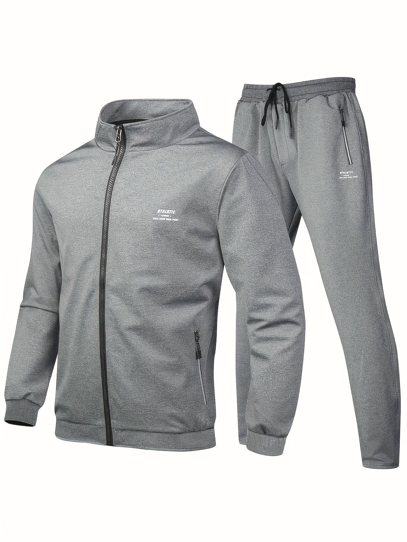 Men's Athletic Tracksuit Set, Full Zip Jacket and Jogging Pants Set