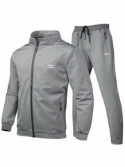 Men's Athletic Tracksuit Set, Full Zip Jacket and Jogging Pants Set