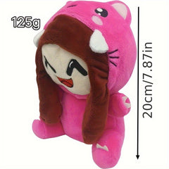 Cute Plush Stuffed Dog Toy with Expressive Eyes & Pink Outfit