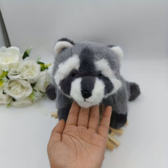 Cute Gray Raccoon Plush Toy Soft Stuffed Animal & Fur Perfect Gift
