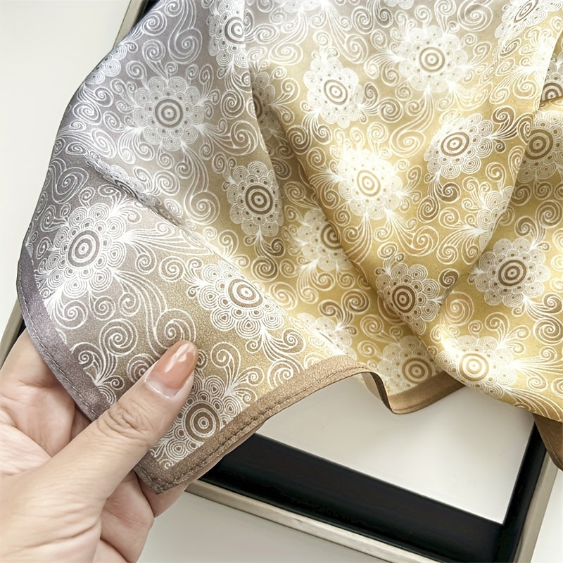 Classic Print Silk Bandana Vintage Square Scarf Neckerchief Casual Head Wraps