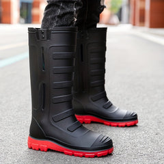 Men High Top Rain Boots Wear resistant Waterproof Non slip Rain Shoes