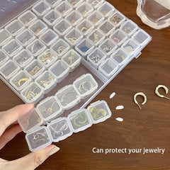 Clear Plastic Storage Box Nail Art Jewelry Case 28 Grids