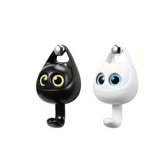 4pcs Cat Wall Hook with Movable Eyes Home Room Wall Door Decor