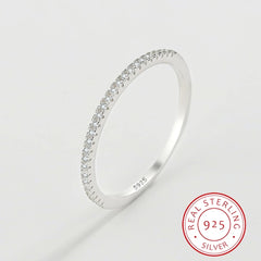 925 Sterling Silver Zircon Band Ring Women's Wedding Ring
