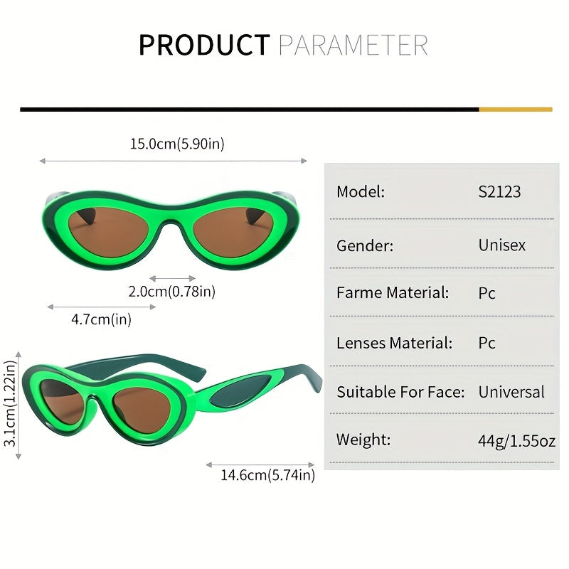 Men's Cat Eye Frame Sunglasses Street Style Decorative Eyewear