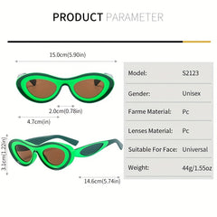 Men's Cat Eye Frame Sunglasses Street Style Decorative Eyewear