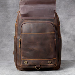 Vintage Leather Backpack Laptop Bag Outdoor Travel Weekender Shoulder Bag
