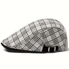 Men's Plaid Retro Linen Sun Visor Beret