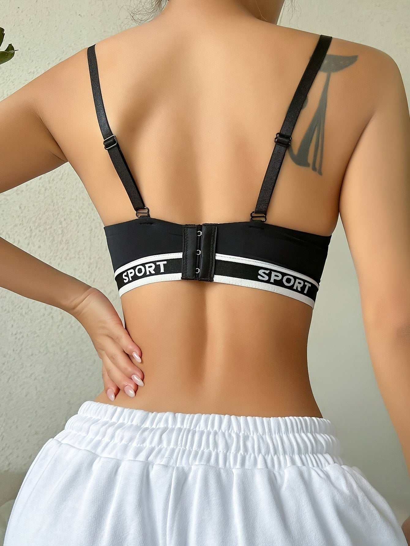Letter Print Wireless Bra Comfy Push Up Bra