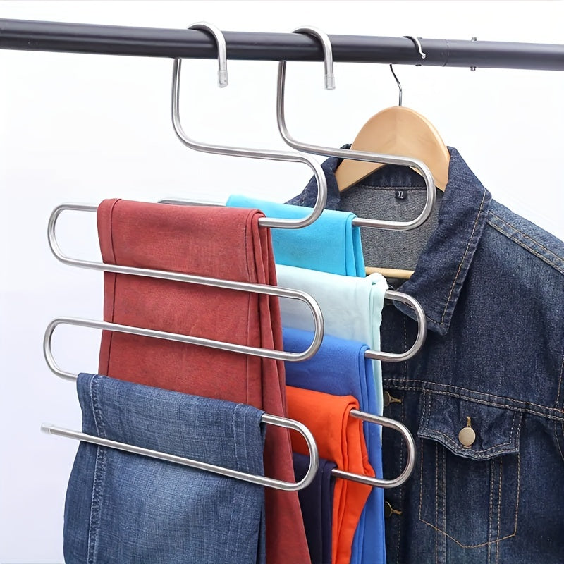 1pc S-Shaped 5 Layers Pants Rack Non-slip Pants Hanger