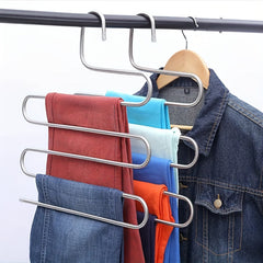 1pc S-Shaped 5 Layers Pants Rack Non-slip Pants Hanger