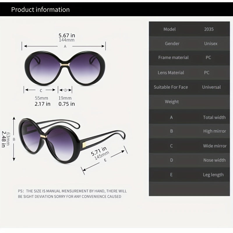Ombre Round Sunglasses Jelly Block UV400 Sun Glasses