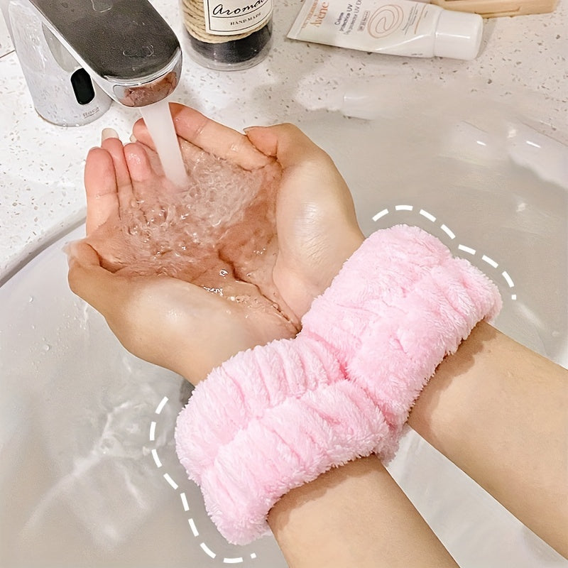 2pcs Reusable Face Wash Wrist Strap Absorbent Skin Friendly