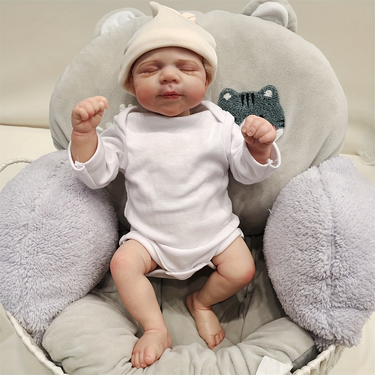 Handcrafted Lifelike Reborn Doll Soft Body Hand Painted Hair Detailed Veins