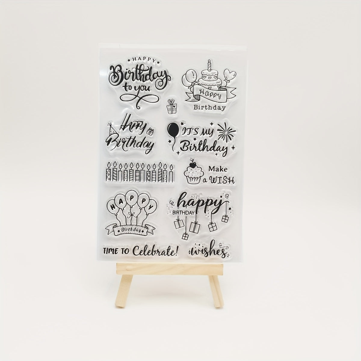 Word Cake Candle Balloon Transparent Silicone Stamp