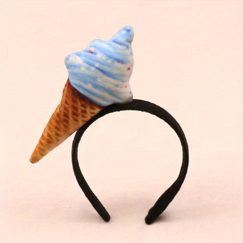 Creative Food Hair Band Hot Dog Corn Carrot Print Headband