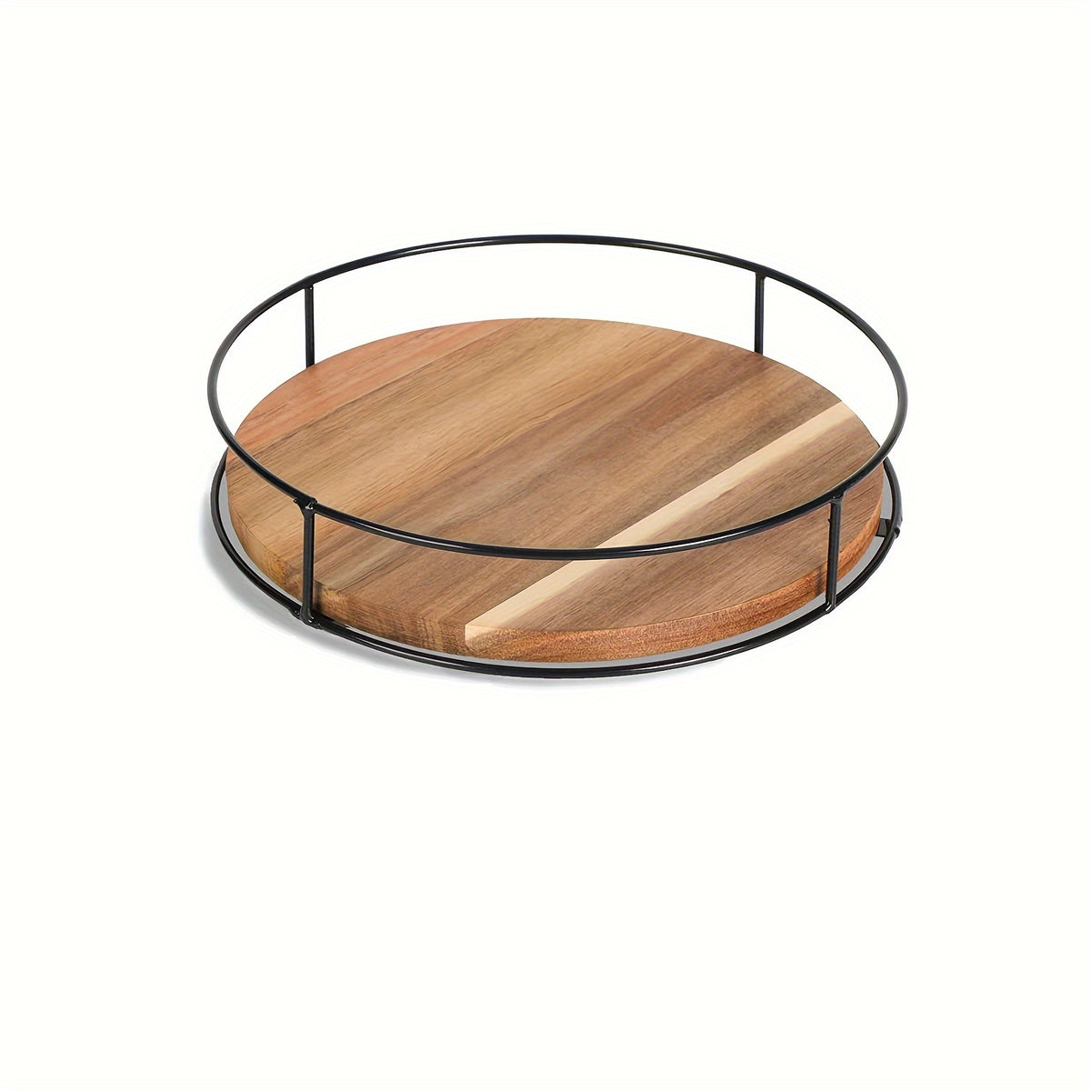 Wooden Turntable Organizer Tray for Cabinet Pantry Kitchen Refrigerator Cupboard