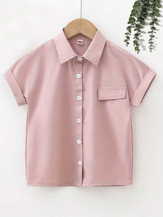 Boys Short Sleeves Shirt Preppy Style For Summer Kids Clothes