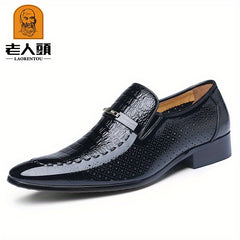 LAORENTOU Men's Leather Dress Shoes Lightweight Formal Shoes