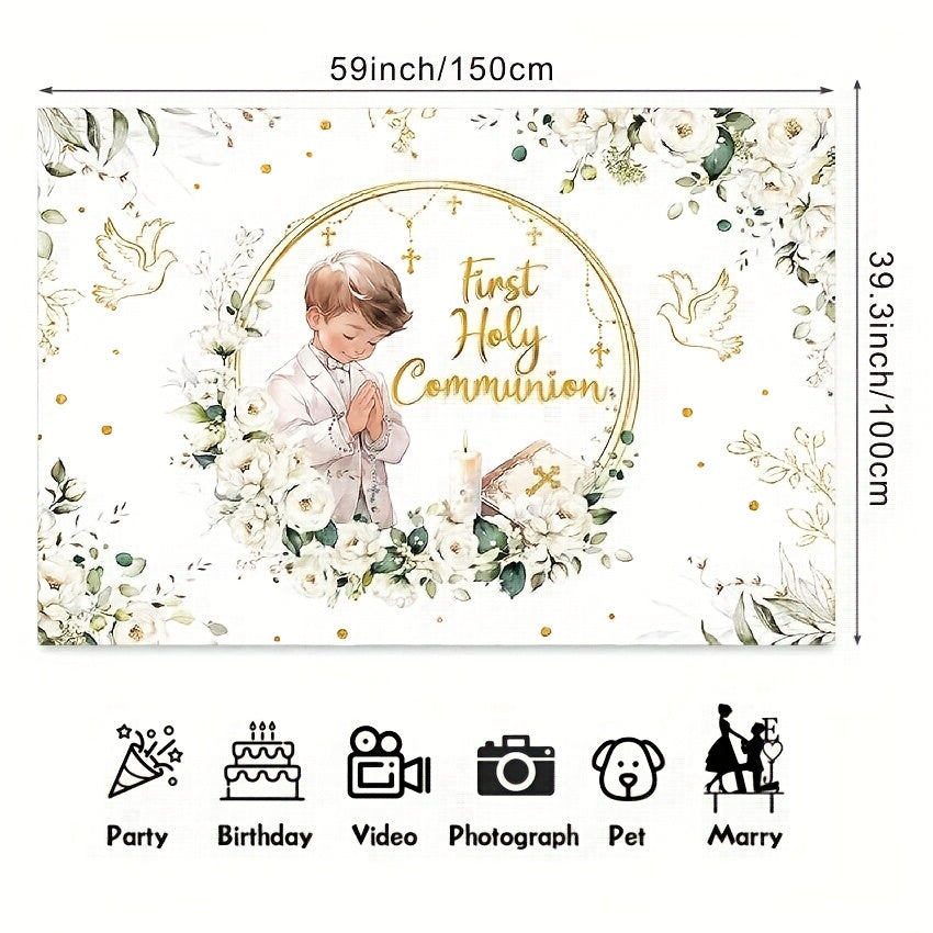Vinyl Baptism Backdrop Portrait Photography