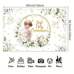 Vinyl Baptism Backdrop Portrait Photography