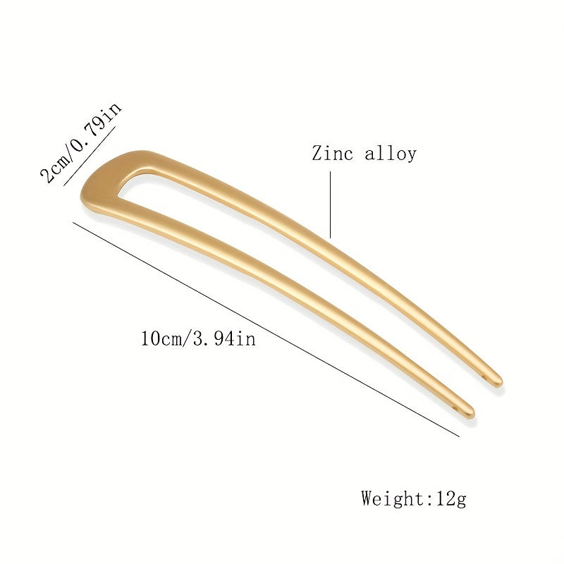 2pcs Alloy Hair Pin U Shaped Hair Fork Style Hair Clip For Women Girls Hair Clip
