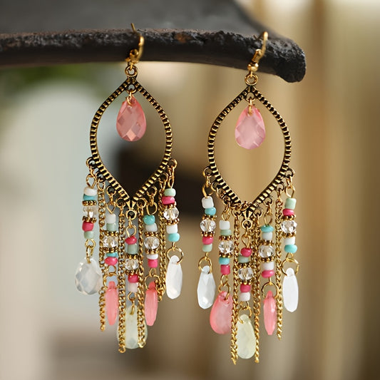Antique Tassel Earrings Retro Water Drop Chain Earrings