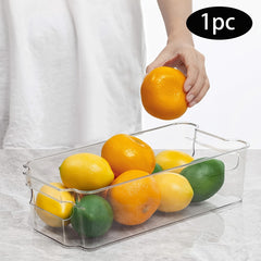 Clear Plastic Refrigerator Organizer Bins for Kitchen and Pantry