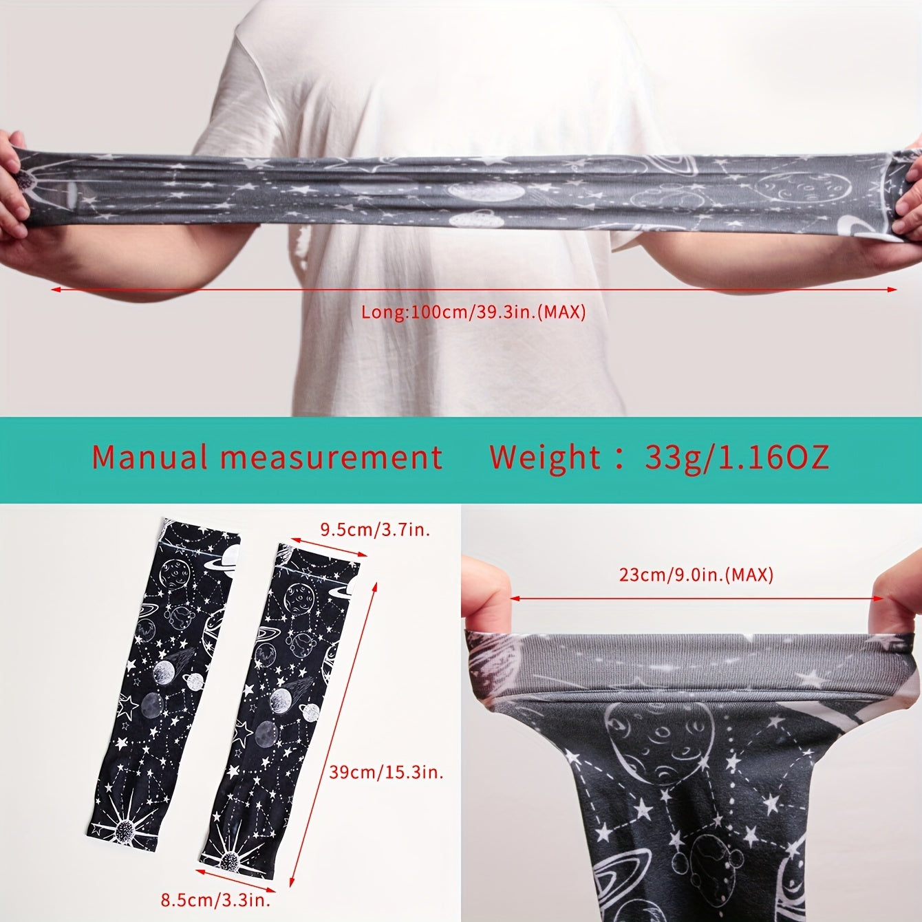 Geometric Universe Ice Sleeves Print UV Protection Gloves