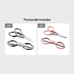 Compact Glass Folding Scissor Stainless Steel Mini Cutter