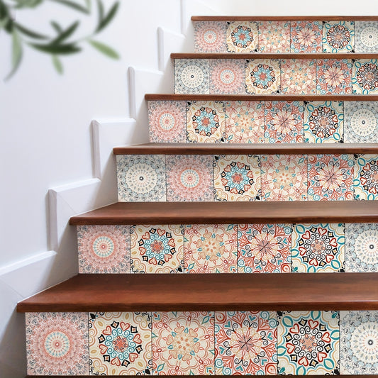 Bohemian Printed Self-adhesive Stair Wall Sticker
