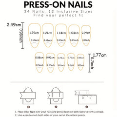 24pcs Leopard Print Almond Press On Nails Long Matte Acrylic Stiletto Nails