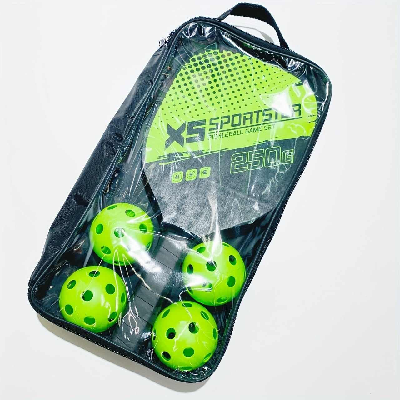 Pickleball Set 2 Paddles 4 Balls Paddle Bag Adult Kids Beginners