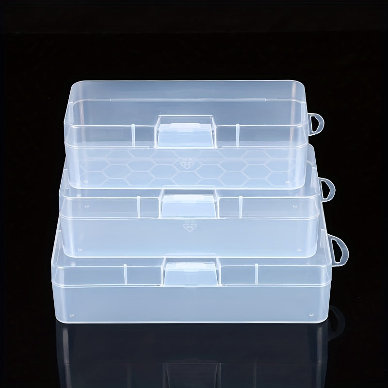 Transparent Plastic Storage Box for Sticky Notes, Stationery, Jewelry, Nail Art