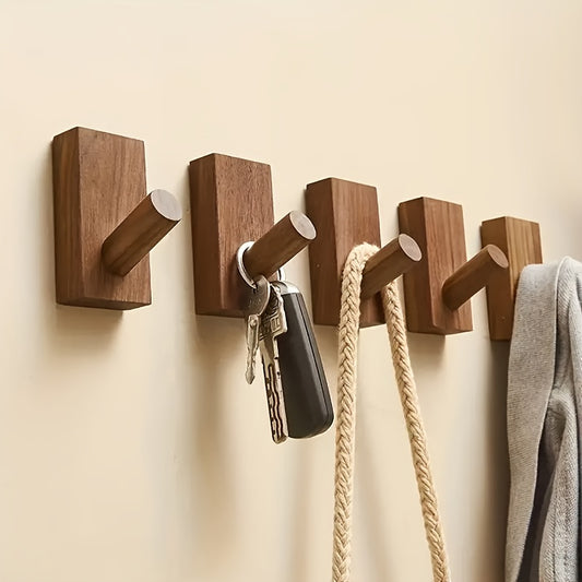 Wooden Hook Wall Wardrobe Modern Beech Walnut Hotel