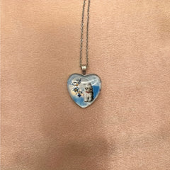 Heart Shaped Cat Pendant Necklace Gift For Girls