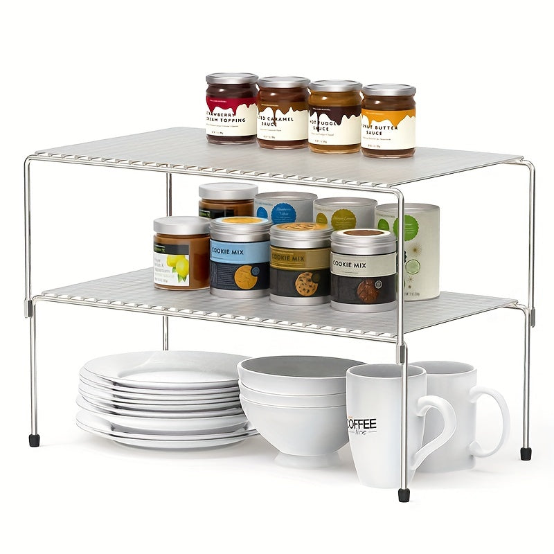 2pcs Kitchen Countertop Iron Rack Seasoning Shelf