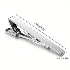 Classic Silver Tie Clip for Men