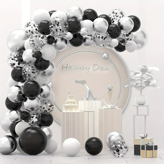 Silvery Balloons Garland Arch Kit - Graduation Birthday Anniversary Decor