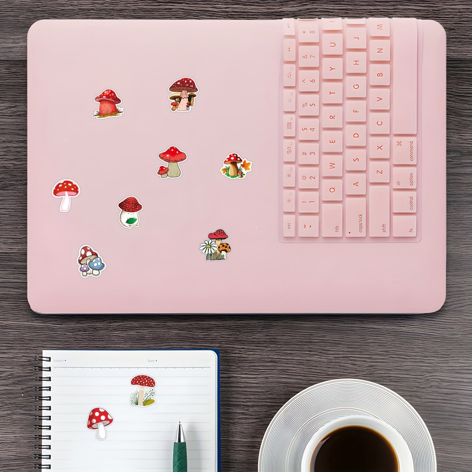 500pcs Mushroom Stickers Roll Vinyl Stickers L